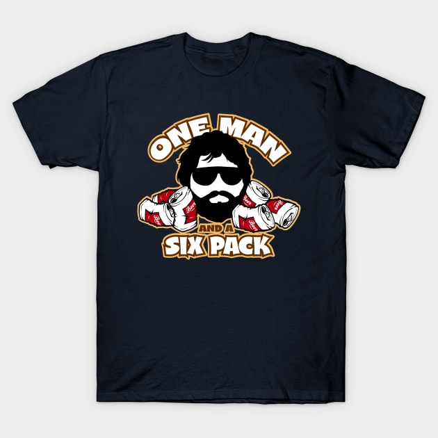 One Man And A Six Pack T-Shirt by Cosmo Gazoo